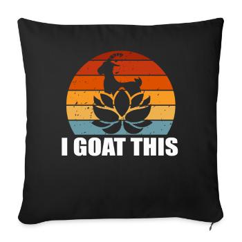 Je chèvre ce passionné de yoga - Housse de coussin décorative 45 x 45 cm - noir - Devant