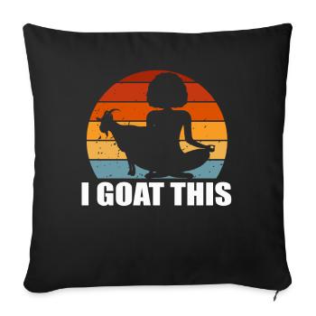 Je chèvre ce passionné de yoga - Housse de coussin décorative 45 x 45 cm - noir - Devant