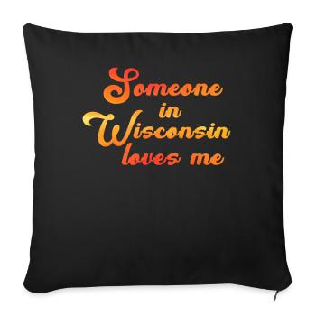 Quelqu’un dans le Wisconsin m’aime - Housse de coussin décorative 45 x 45 cm - noir - Devant