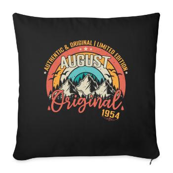 August 1954 August Birthday 1954 August - Sofa pillowcase 17,3'' x 17,3'' (45 x 45 cm) - black - Front