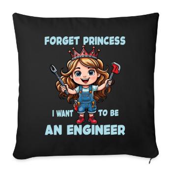 La princesse devient ingénieure mécanicienne - Housse de coussin décorative 45 x 45 cm - noir - Devant