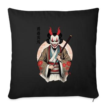 Oni Démon Masque Samouraï Japon Culture Esthétique - Housse de coussin décorative 45 x 45 cm - noir - Devant