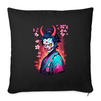 Oni Samurai Vaporwave Aesthetic Japan Kultur - Sofakissenbezug 45 x 45 cm - Schwarz - Vorne