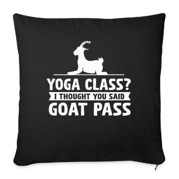 Cours de yoga ou Goat Pass - Housse de coussin décorative 45 x 45 cm - noir - Devant