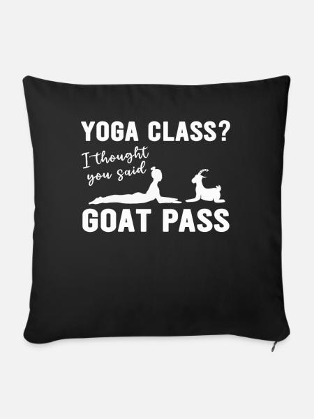 Yoga-Kurs oder Ziegenpass - Sofakissenbezug 45 x 45 cm - Schwarz