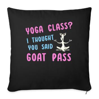 Cours de yoga ou Goat Pass - Housse de coussin décorative 45 x 45 cm - noir - Devant