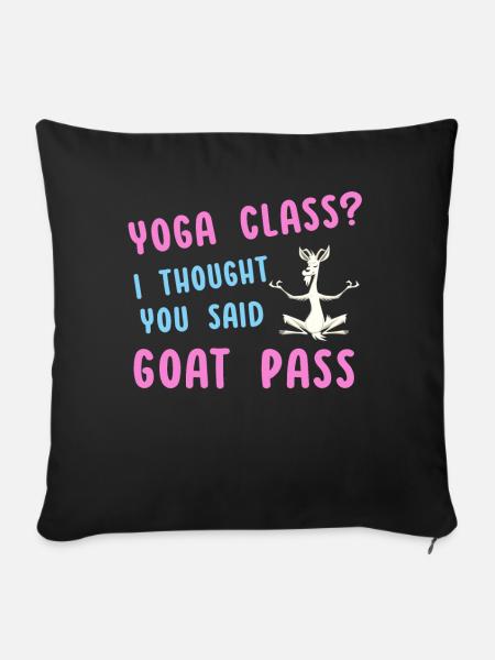Yoga-Kurs oder Ziegenpass - Sofakissenbezug 45 x 45 cm - Schwarz