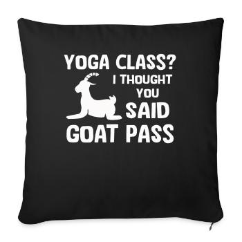 Cours de yoga ou Goat Pass - Housse de coussin décorative 45 x 45 cm - noir - Devant