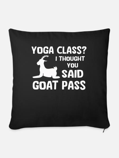 Yoga-Kurs oder Ziegenpass - Sofakissenbezug 45 x 45 cm - Schwarz