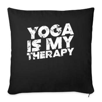 Le yoga est ma thérapie - Housse de coussin décorative 45 x 45 cm - noir - Devant