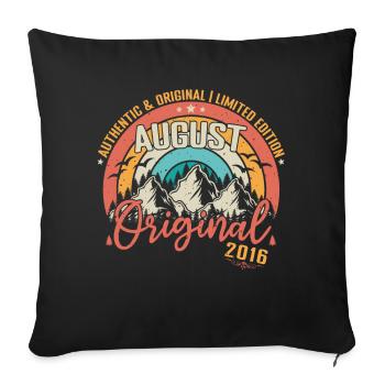 August 2016 August Birthday 2016 August - Sofa pillowcase 17,3'' x 17,3'' (45 x 45 cm) - black - Front