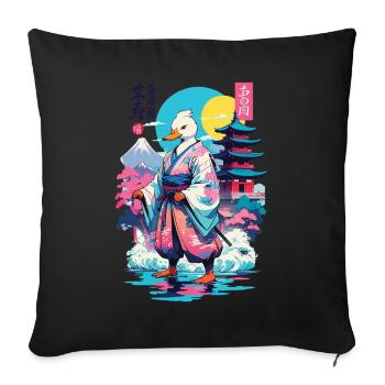 Samouraï Duck Esthétique Vaporwave Style Japonais - Housse de coussin décorative 45 x 45 cm - noir - Devant