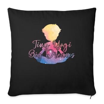 Tiny Yogi Big Dreams Méditation - Housse de coussin décorative 45 x 45 cm - noir - Devant
