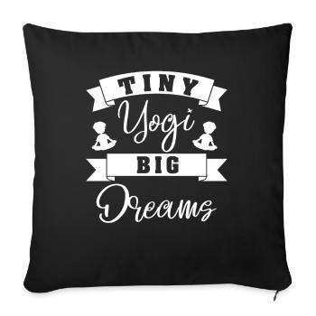 Tiny Yogi Big Dreams Méditation - Housse de coussin décorative 45 x 45 cm - noir - Devant