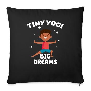 Tiny Yogi Big Dreams Méditation - Housse de coussin décorative 45 x 45 cm - noir - Devant
