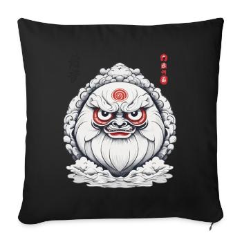 Japanese Daruma Aesthetic Vintage Design - Sofa pillowcase 17,3'' x 17,3'' (45 x 45 cm) - black - Front