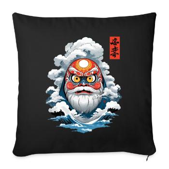 Japanese Daruma Aesthetic Vintage Yokai - Sofa pillowcase 17,3'' x 17,3'' (45 x 45 cm) - black - Front