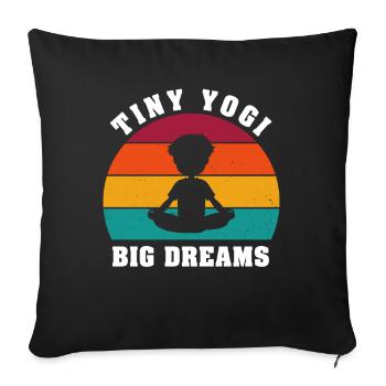 Tiny Yogi Big Dreams Méditation - Housse de coussin décorative 45 x 45 cm - noir - Devant