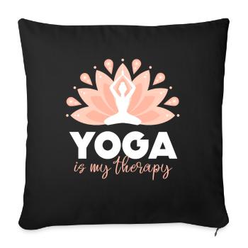 Le yoga est ma thérapie - Housse de coussin décorative 45 x 45 cm - noir - Devant