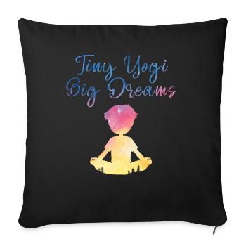 Tiny Yogi Big Dreams Méditation - Housse de coussin décorative 45 x 45 cm - noir - Devant