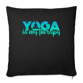 Le yoga est ma thérapie - Housse de coussin décorative 45 x 45 cm - noir - Devant