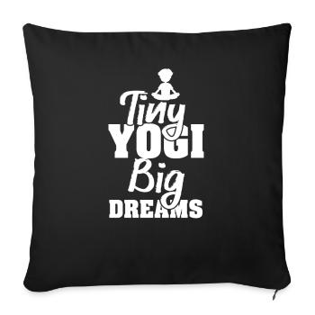 Tiny Yogi Big Dreams Méditation - Housse de coussin décorative 45 x 45 cm - noir - Devant