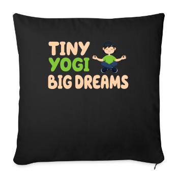 Tiny Yogi Big Dreams Méditation - Housse de coussin décorative 45 x 45 cm - noir - Devant