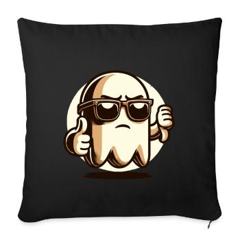 Cool Ghost Funny Halloween Party Design - Sofa pillowcase 17,3'' x 17,3'' (45 x 45 cm) - black - Front