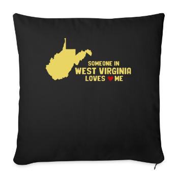 Someone In West Virginia Loves Me - Sofa pillowcase 17,3'' x 17,3'' (45 x 45 cm) - black - Front