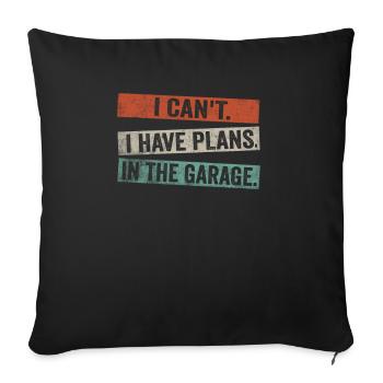 Je ne peux pas, j’ai des projets dans le garage - Housse de coussin décorative 45 x 45 cm - noir - Devant
