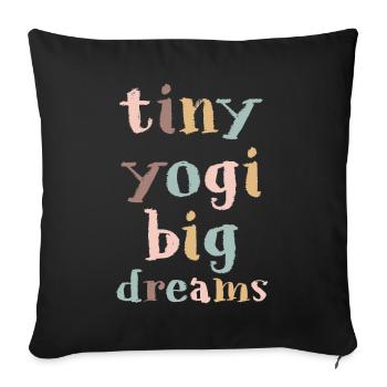 Tiny Yogi Big Dreams Méditation - Housse de coussin décorative 45 x 45 cm - noir - Devant
