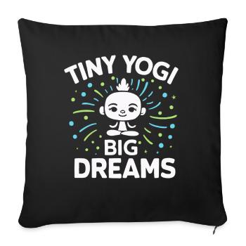 Tiny Yogi Big Dreams Méditation - Housse de coussin décorative 45 x 45 cm - noir - Devant