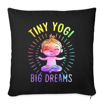 Tiny Yogi Big Dreams Méditation - Housse de coussin décorative 45 x 45 cm - noir - Devant