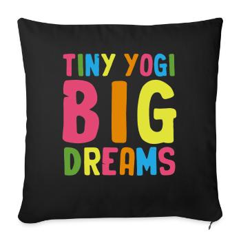 Tiny Yogi Big Dreams Méditation - Housse de coussin décorative 45 x 45 cm - noir - Devant