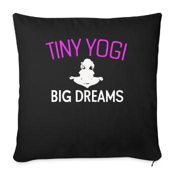 Tiny Yogi Big Dreams Méditation - Housse de coussin décorative 45 x 45 cm - noir - Devant