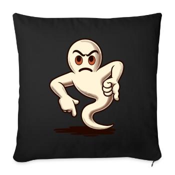 Cool Ghost Gives Thumbs Down Funny Halloween - Sofa pillowcase 17,3'' x 17,3'' (45 x 45 cm) - black - Front
