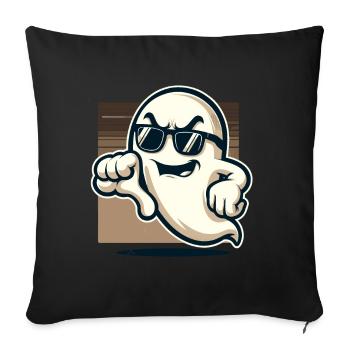 Cool Ghost Gives Thumbs Down Funny Halloween - Sofa pillowcase 17,3'' x 17,3'' (45 x 45 cm) - black - Front