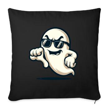 Cool Ghost Gives Thumbs Down Funny Halloween - Sofa pillowcase 17,3'' x 17,3'' (45 x 45 cm) - black - Front