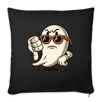 Cool Ghost Gives Thumbs Down Scary Spooky Season - Sofa pillowcase 17,3'' x 17,3'' (45 x 45 cm) - black - Front