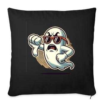 Cool Ghost gives thumbs down Halloween ghost - Sofa pillowcase 17,3'' x 17,3'' (45 x 45 cm) - black - Front