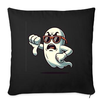 Cool Ghost Gives Thumbs Down Funny Halloween - Sofa pillowcase 17,3'' x 17,3'' (45 x 45 cm) - black - Front