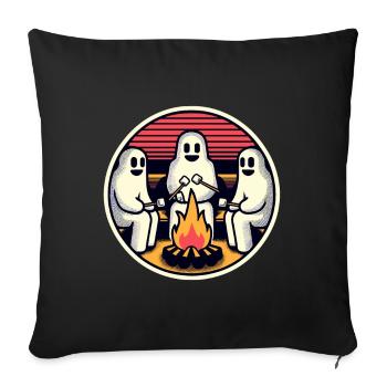 Ghosts at the campfire campsite Lustige - Sofa pillowcase 17,3'' x 17,3'' (45 x 45 cm) - black - Front
