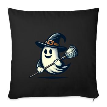 Funny Witch Spirit Witch Broom Halloween Fun - Sofa pillowcase 17,3'' x 17,3'' (45 x 45 cm) - black - Front