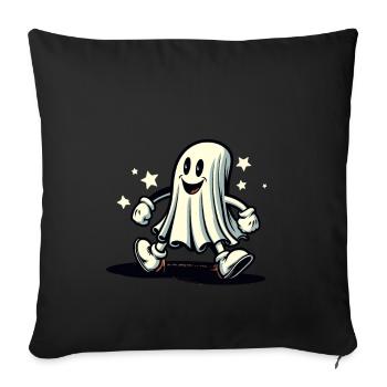 Funny Vintage Ghost Retro Art Style Halloween - Sofa pillowcase 17,3'' x 17,3'' (45 x 45 cm) - black - Front
