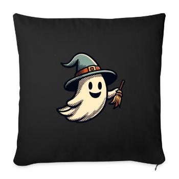 Funny Witch Ghost Witch Broom Halloween Party - Sofa pillowcase 17,3'' x 17,3'' (45 x 45 cm) - black - Front