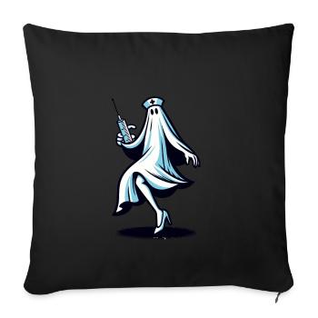 Infirmière drôle Chasse aux fantômes effrayante - Housse de coussin décorative 45 x 45 cm - noir - Devant
