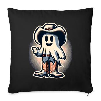 Drôle Cowboy Chasseur de fantômes Halloween Fantôme - Housse de coussin décorative 45 x 45 cm - noir - Devant