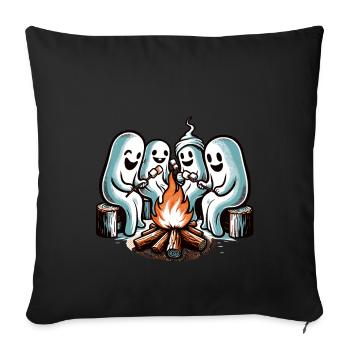 Funny Halloween ghosts at the campfire - Sofa pillowcase 17,3'' x 17,3'' (45 x 45 cm) - black - Front