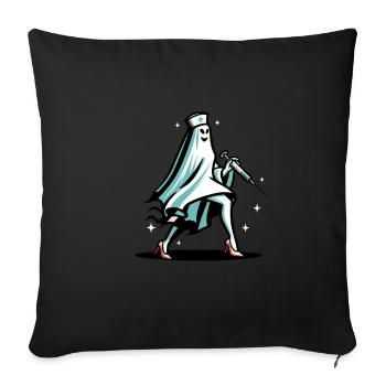Drôle d’infirmière fantôme Halloween Costume - Housse de coussin décorative 45 x 45 cm - noir - Devant