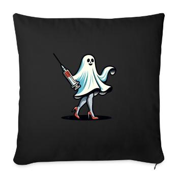 Funny Nurse Ghost Hunt Haunted House - Sofa pillowcase 17,3'' x 17,3'' (45 x 45 cm) - black - Front